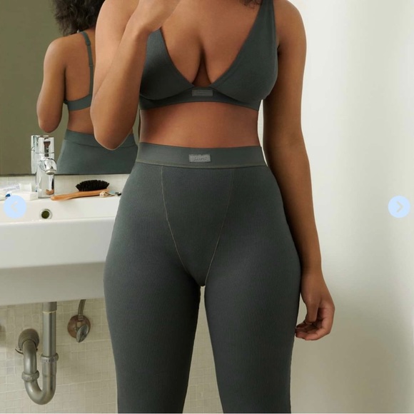 Skims Deep Sea Cotton Rib Set -Legging / Tank - Picture 8 of 12